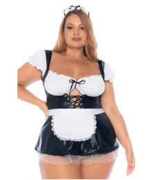 Costume sexy soubrette grande taille 3 pièces - MAL60043XASHW